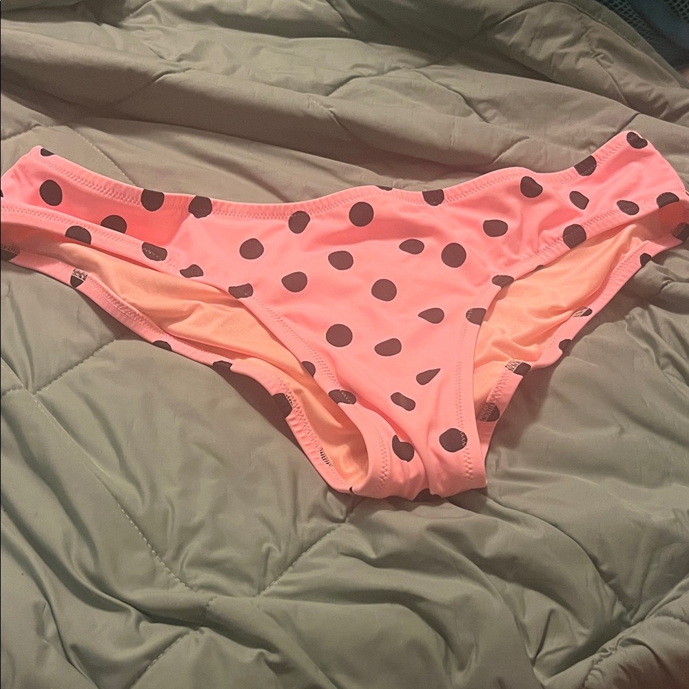 Victoria's Secret Pink and Black Polka Dot Bikini Bottom XL nwt